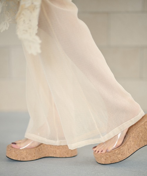 LAULEN(ローレン)の「2way lace shawl wrap set mesh pants /レースラップパーツセットメッシュワイドパンツ(その他パンツ・レディース・アイボリー・FREE)」の13枚目の写真
