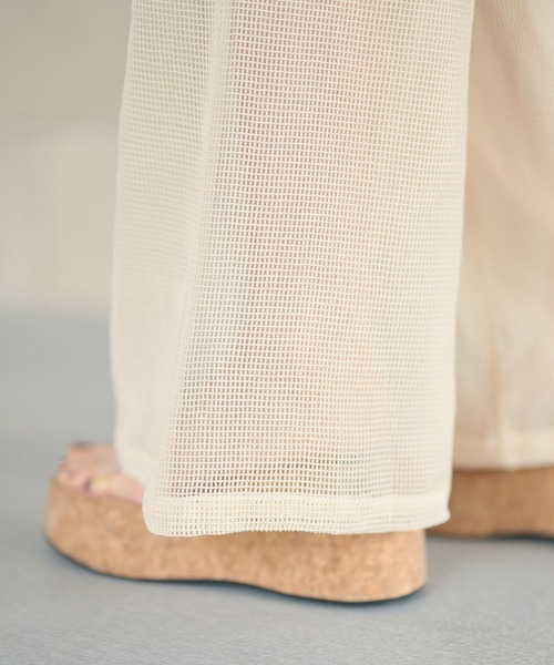 LAULEN(ローレン)の「2way lace shawl wrap set mesh pants /レースラップパーツセットメッシュワイドパンツ(その他パンツ・レディース・アイボリー・FREE)」の14枚目の写真