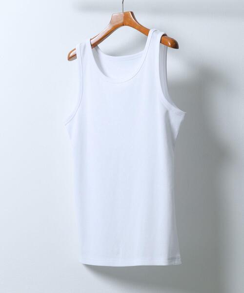 ITEMS URBANRESEARCH(アイテムズ アーバンリサーチ)の「接触冷感リブタンクトップ(タンクトップ・メンズ・グレー/ブラック/ダークグレー/ホワイト・MEDIUM/LARGE)」の2枚目の写真