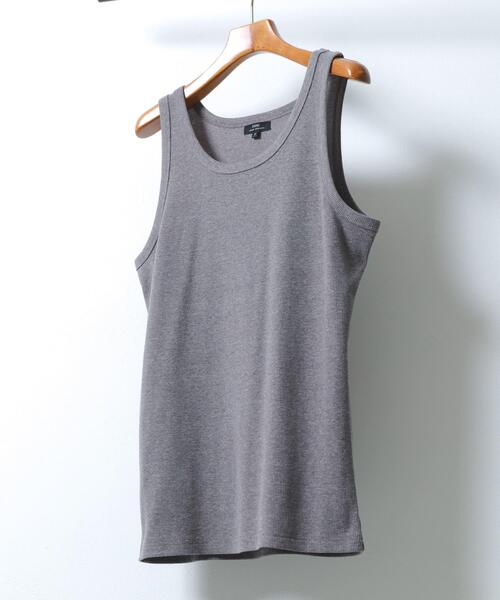 ITEMS URBANRESEARCH(アイテムズ アーバンリサーチ)の「接触冷感リブタンクトップ(タンクトップ・メンズ・グレー/ブラック/ダークグレー/ホワイト・MEDIUM/LARGE)」の4枚目の写真