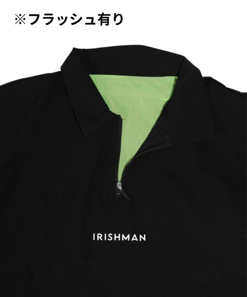 IRISHMAN（アイリッシュマン）の「【IRISHMAN/アイリッシュマン】AIR DRY NYLON HALF-ZIP　ロゴ ハーフジッププルオーバー　ジャケット（ブルゾン・メンズ・ブラック・MEDIUM/LARGE/X-LARGE）」の2枚目の写真