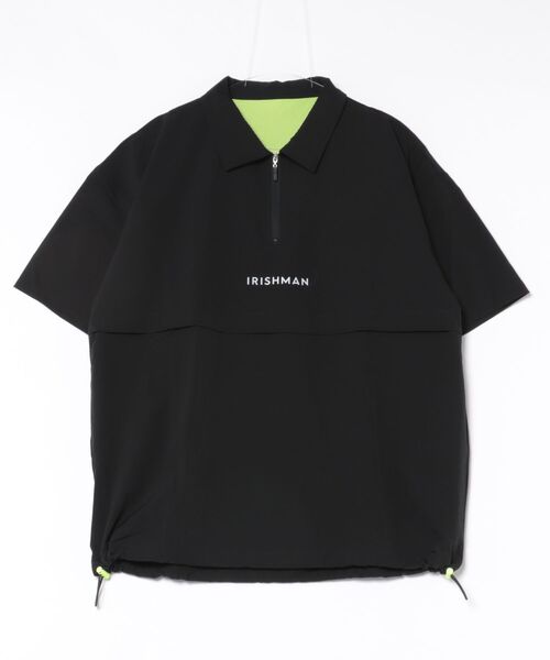 IRISHMAN（アイリッシュマン）の「【IRISHMAN/アイリッシュマン】AIR DRY NYLON HALF-ZIP　ロゴ ハーフジッププルオーバー　ジャケット（ブルゾン・メンズ・ブラック・MEDIUM/LARGE/X-LARGE）」の7枚目の写真