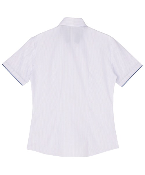 TOKYO SHIRTS(トウキョウシャツ)の「【吸水速乾】 形態安定ノンアイロン スキッパー 半袖ビジネスワイシャツ(ビジネスシャツ・レディース・パープル・L/S/M/XL/LL)」の2枚目の写真