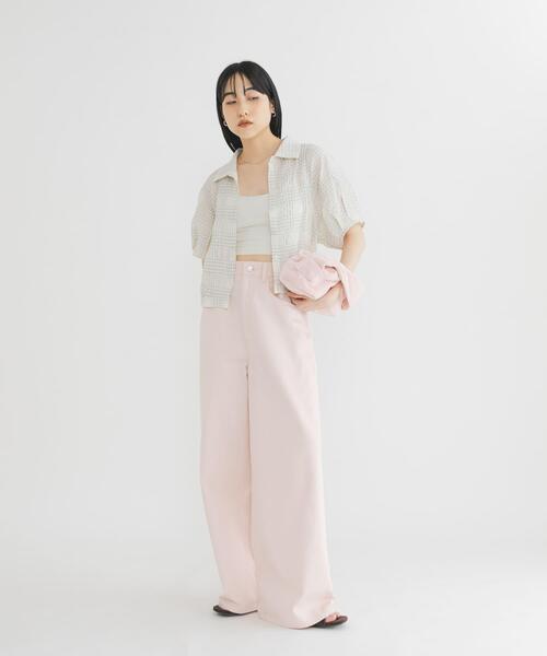 KBF(ケイビーエフ)の「ミニマルWIDEパンツ(その他パンツ・レディース・ブラウン/ブラック/ピンク・36/38)」の14枚目の写真