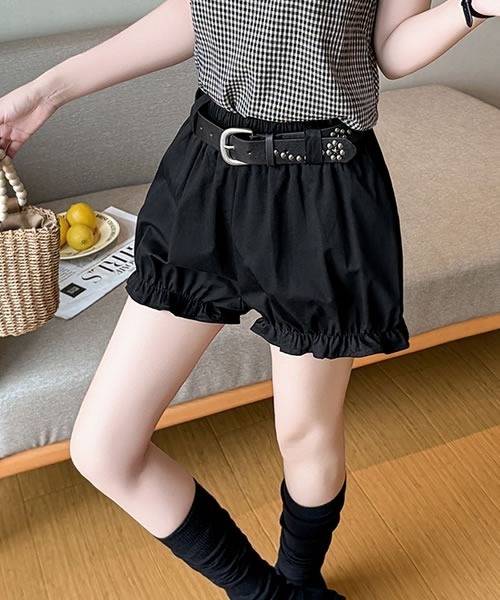 Pittok(ピットク)の「ベルト付バルーンショートパンツ(その他パンツ・レディース・ホワイト/ブラック・MEDIUM)」の5枚目の写真