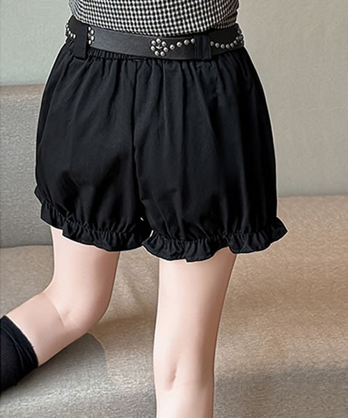 Pittok(ピットク)の「ベルト付バルーンショートパンツ(その他パンツ・レディース・ホワイト/ブラック・MEDIUM)」の3枚目の写真