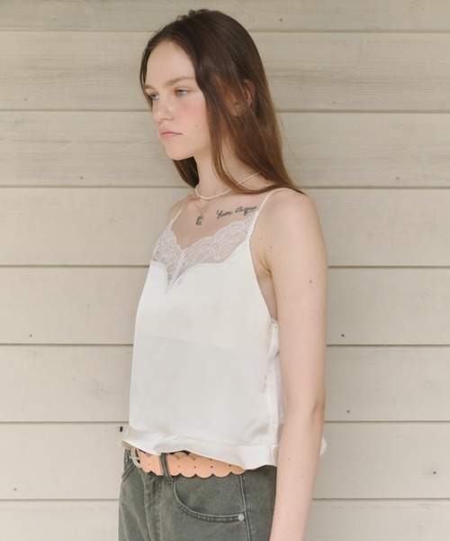 GIUNON(ジウノン)の「satin lace frill camisole / サテンレースフリルキャミソール(キャミソール・レディース・ピンク/グリーン/アイボリー・FREE)」の10枚目の写真