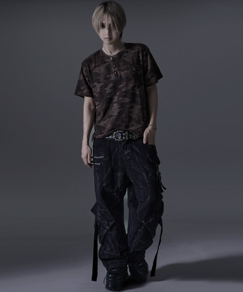 RUDOL(ルドル)の「『RUDOL/ルドル』クロス刺繍迷彩ワッフルヘンリーネックカットソー(Tシャツ/カットソー・メンズ・カーキ系2/カーキ系1・L/M)」の7枚目の写真