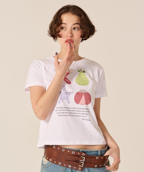 TINA:JOJUN(ティーナジョジュン)の「コンパクト プリント 半袖Tシャツ TINA:JOJUN(Tシャツ/カットソー・レディース・ホワイト系その他2/ホワイト系その他・M)」の17枚目の写真
