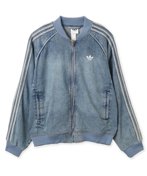 adidas(アディダス)の「adidas SST ADICOLOR DENIM TRACKTOP LIGHT WASH / アディダス SST アディカラー デニム トラックトップ ライトウォッシュ(デニムジャケット・メンズ・ライトインディゴブルー・S/M/L)」の4枚目の写真