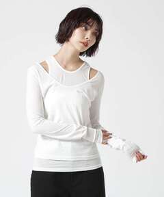 Wellness Rib Back Adjuster Long Sleeve Top /バックアジャスター付き