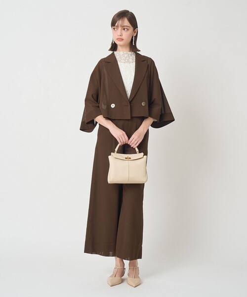 ANAYI（アナイ）の「ファインメッシュハーフスリーブ ジャケット〈セットアップ対応商品〉（テーラードジャケット・レディース・ブラック/ホワイト/ブラウン・38/36）」の7枚目の写真