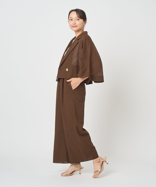 ANAYI（アナイ）の「ファインメッシュハーフスリーブ ジャケット〈セットアップ対応商品〉（テーラードジャケット・レディース・ブラック/ホワイト/ブラウン・38/36）」の9枚目の写真