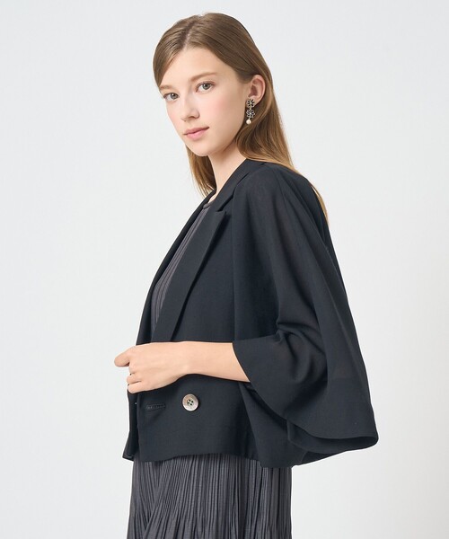 ANAYI（アナイ）の「ファインメッシュハーフスリーブ ジャケット〈セットアップ対応商品〉（テーラードジャケット・レディース・ブラック/ホワイト/ブラウン・38/36）」の10枚目の写真