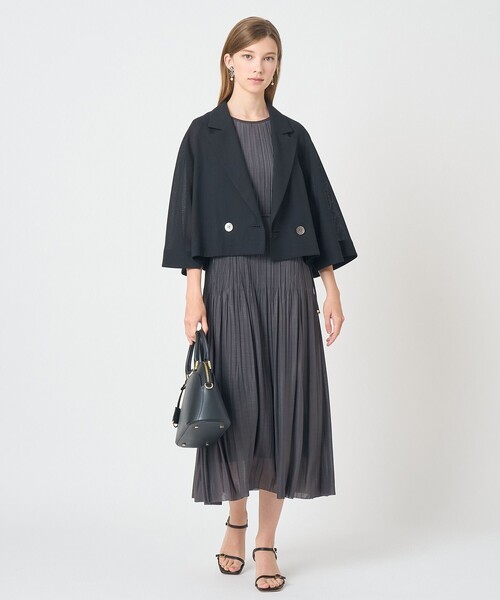 ANAYI（アナイ）の「ファインメッシュハーフスリーブ ジャケット〈セットアップ対応商品〉（テーラードジャケット・レディース・ブラック/ホワイト/ブラウン・38/36）」の12枚目の写真