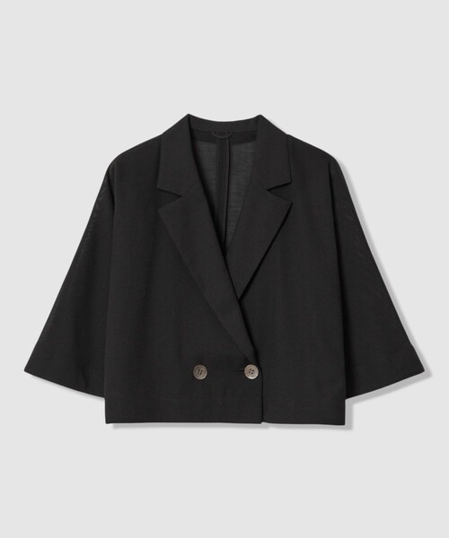 ANAYI（アナイ）の「ファインメッシュハーフスリーブ ジャケット〈セットアップ対応商品〉（テーラードジャケット・レディース・ブラック/ホワイト/ブラウン・38/36）」の18枚目の写真
