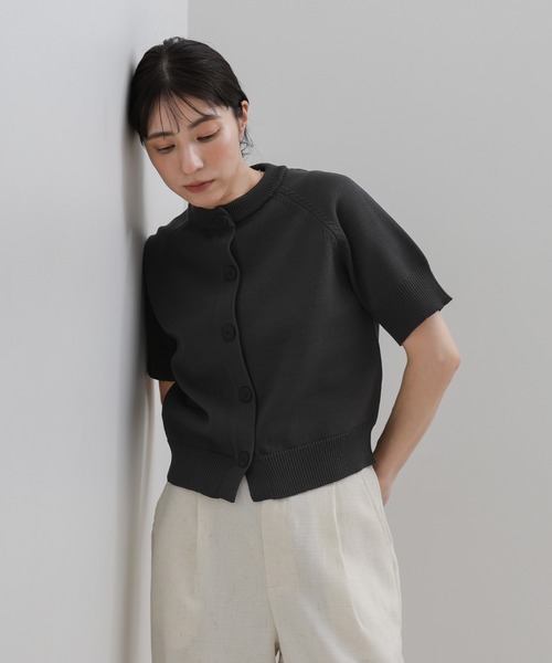 select MOCA(セレクトモカ)の「ボタンデザインスポンディッシュニットカーディガン(カーディガン/ボレロ・レディース・ブラウン/グレー/ブラック・FREE)」の1枚目の写真