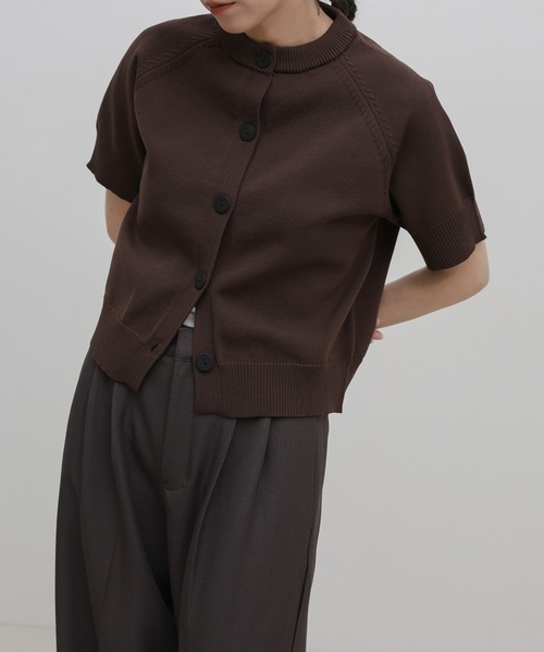 select MOCA(セレクトモカ)の「ボタンデザインスポンディッシュニットカーディガン(カーディガン/ボレロ・レディース・ブラウン/グレー/ブラック・FREE)」の17枚目の写真