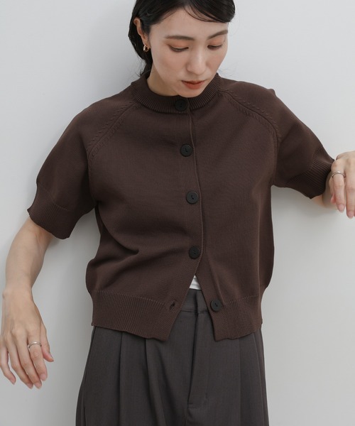 select MOCA(セレクトモカ)の「ボタンデザインスポンディッシュニットカーディガン(カーディガン/ボレロ・レディース・ブラウン/グレー/ブラック・FREE)」の16枚目の写真
