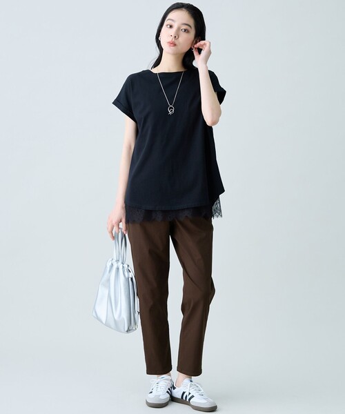 ANY（エニィ）の「前後2WAY異素材コンビカットソー（Tシャツ/カットソー・レディース・ブルー系/ホワイト系/オレンジ系/ブラック系・F）」の17枚目の写真