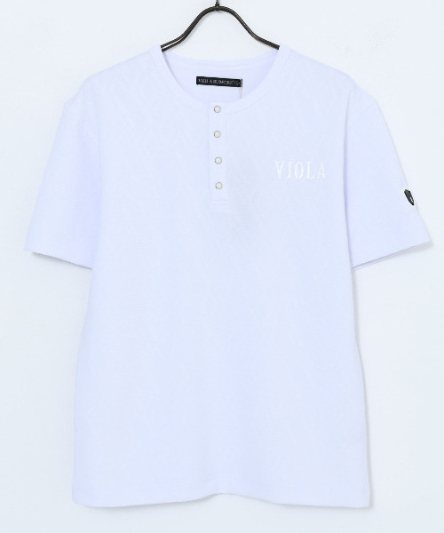 VIOLA(ヴィオラ)の「『VIOLA rumore/ヴィオラ ルモーレ』JQPRINTヘンリー(Tシャツ/カットソー・メンズ・ブラック/オフホワイト・L/LL/M)」の9枚目の写真