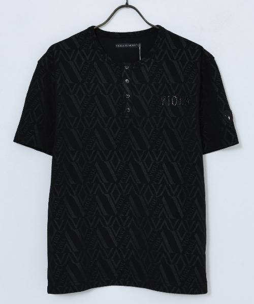 VIOLA(ヴィオラ)の「『VIOLA rumore/ヴィオラ ルモーレ』JQPRINTヘンリー(Tシャツ/カットソー・メンズ・ブラック/オフホワイト・L/LL/M)」の11枚目の写真