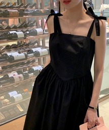 YUGA_YGMC　　Korean-style　Ribbon strap camisole dress