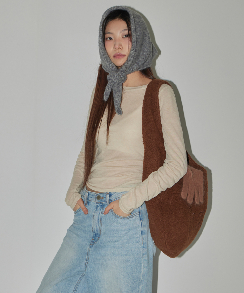 HAVEAWHALE（ハブアホエール）の「wool pebble bag (BR)（ショルダーバッグ・レディース・その他・FREE）」の3枚目の写真