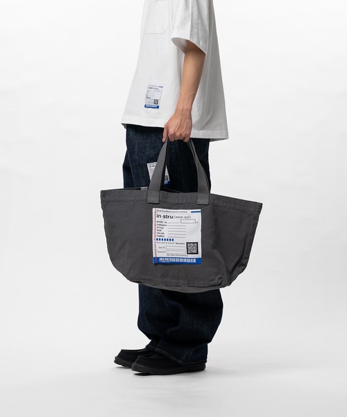 In・stru(men-tal).(インストルメンタル)の「Cotton Canvas Tote Bag(トートバッグ・メンズ・ブラック/ダークグレー/ホワイト・FREE)」の3枚目の写真