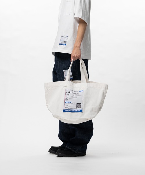In・stru(men-tal).(インストルメンタル)の「Cotton Canvas Tote Bag(トートバッグ・メンズ・ブラック/ダークグレー/ホワイト・FREE)」の5枚目の写真