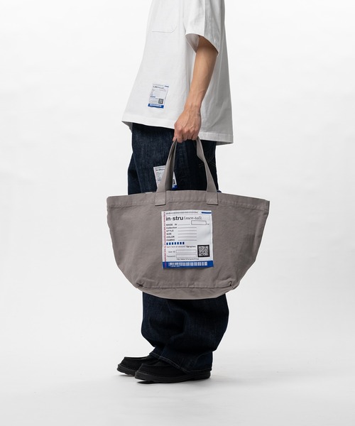 In・stru(men-tal).(インストルメンタル)の「Cotton Canvas Tote Bag(トートバッグ・メンズ・ブラック/ダークグレー/ホワイト・FREE)」の9枚目の写真