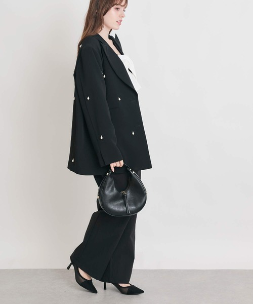 PICCIN PERLA（ピッチンペルラ）の「ティアドロップパールテーラードジャケット（テーラードジャケット・レディース・ブラック・M）」の8枚目の写真