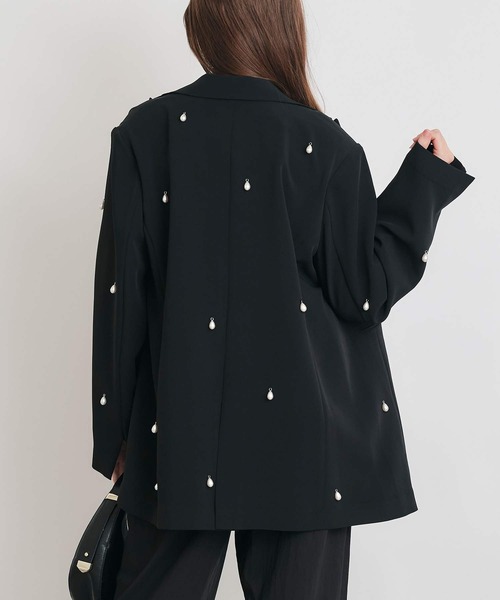 PICCIN PERLA（ピッチンペルラ）の「ティアドロップパールテーラードジャケット（テーラードジャケット・レディース・ブラック・M）」の6枚目の写真
