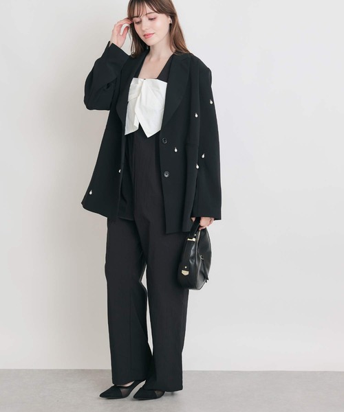 PICCIN PERLA（ピッチンペルラ）の「ティアドロップパールテーラードジャケット（テーラードジャケット・レディース・ブラック・M）」の7枚目の写真