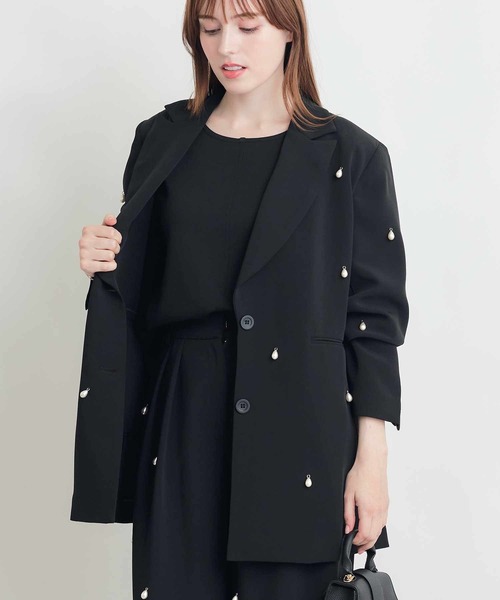PICCIN PERLA（ピッチンペルラ）の「ティアドロップパールテーラードジャケット（テーラードジャケット・レディース・ブラック・M）」の10枚目の写真