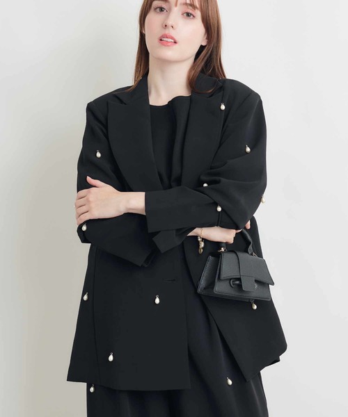 PICCIN PERLA（ピッチンペルラ）の「ティアドロップパールテーラードジャケット（テーラードジャケット・レディース・ブラック・M）」の11枚目の写真
