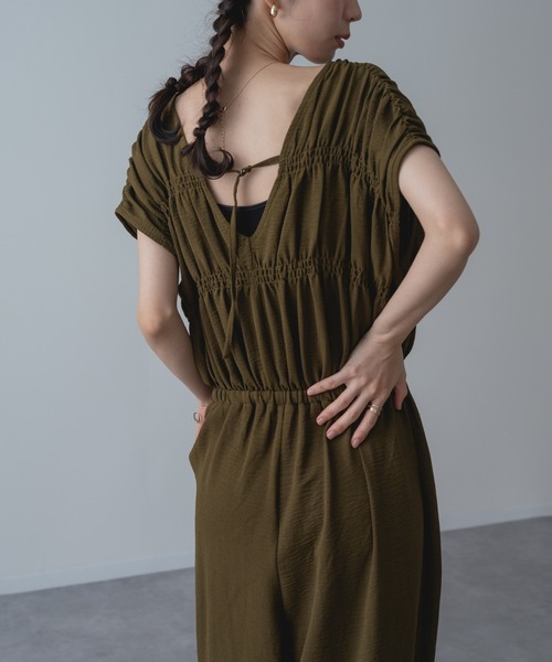 refinedworks（リファインドワークス）の「【refinedworks】UVカット 接触冷感 機能付き◎ リラックス サロペ パンツ（サロペット/オーバーオール・レディース・ブラック/カーキ・FREE）」の14枚目の写真