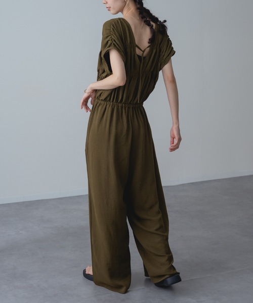 refinedworks（リファインドワークス）の「【refinedworks】UVカット 接触冷感 機能付き◎ リラックス サロペ パンツ（サロペット/オーバーオール・レディース・ブラック/カーキ・FREE）」の8枚目の写真