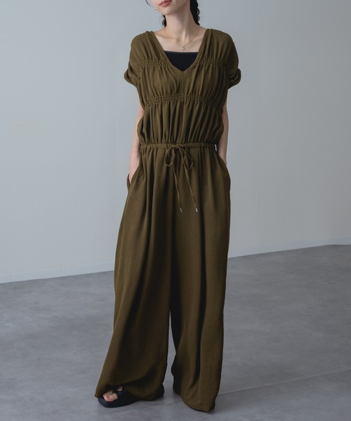 refinedworks（リファインドワークス）の「【refinedworks】UVカット 接触冷感 機能付き◎ リラックス サロペ パンツ（サロペット/オーバーオール・レディース・ブラック/カーキ・FREE）」の10枚目の写真