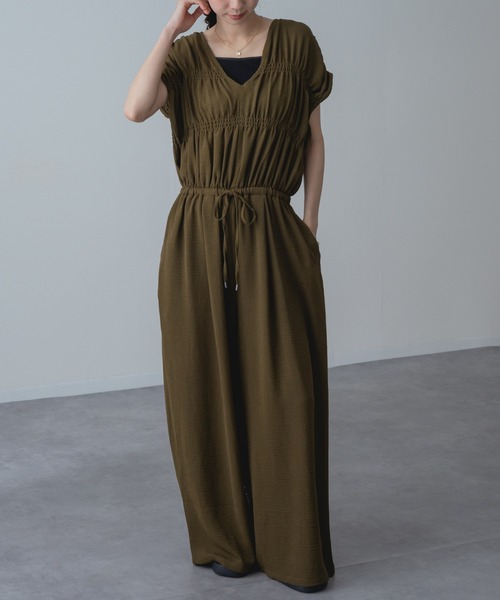 refinedworks（リファインドワークス）の「【refinedworks】UVカット 接触冷感 機能付き◎ リラックス サロペ パンツ（サロペット/オーバーオール・レディース・ブラック/カーキ・FREE）」の12枚目の写真
