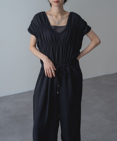 refinedworks（リファインドワークス）の「【refinedworks】UVカット 接触冷感 機能付き◎ リラックス サロペ パンツ（サロペット/オーバーオール・レディース・ブラック/カーキ・FREE）」の20枚目の写真