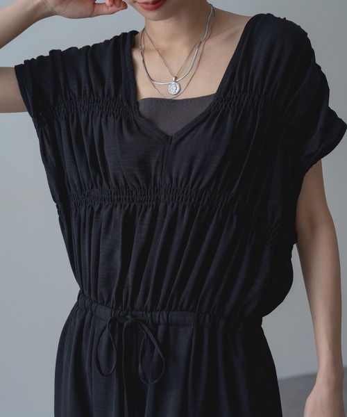 refinedworks（リファインドワークス）の「【refinedworks】UVカット 接触冷感 機能付き◎ リラックス サロペ パンツ（サロペット/オーバーオール・レディース・ブラック/カーキ・FREE）」の16枚目の写真