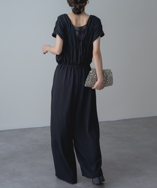 refinedworks（リファインドワークス）の「【refinedworks】UVカット 接触冷感 機能付き◎ リラックス サロペ パンツ（サロペット/オーバーオール・レディース・ブラック/カーキ・FREE）」の3枚目の写真