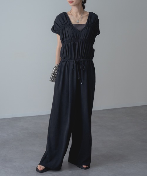 refinedworks（リファインドワークス）の「【refinedworks】UVカット 接触冷感 機能付き◎ リラックス サロペ パンツ（サロペット/オーバーオール・レディース・ブラック/カーキ・FREE）」の19枚目の写真