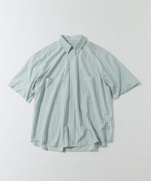 GOOD PEOPLE GOOD STITCHING GOOD PRODUCT(グッドピープルグッドスティッチンググッドプロダクト)の「【GOOD PEOPLE GOOD STITCHING GOOD PRODUCT/グッドピープルグッドスティッチンググッドプロダクト】Double Pocket Half Sleeve Shirt(シャツ/ブラウス・メンズ・ブラウン/ミント・S/M/L)」の2枚目の写真