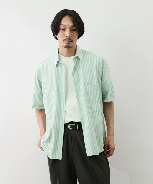 GOOD PEOPLE GOOD STITCHING GOOD PRODUCT(グッドピープルグッドスティッチンググッドプロダクト)の「【GOOD PEOPLE GOOD STITCHING GOOD PRODUCT/グッドピープルグッドスティッチンググッドプロダクト】Double Pocket Half Sleeve Shirt(シャツ/ブラウス・メンズ・ブラウン/ミント・S/M/L)」の15枚目の写真