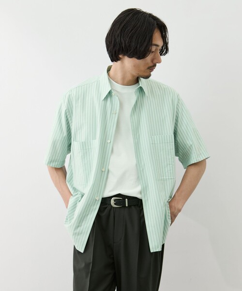 GOOD PEOPLE GOOD STITCHING GOOD PRODUCT(グッドピープルグッドスティッチンググッドプロダクト)の「【GOOD PEOPLE GOOD STITCHING GOOD PRODUCT/グッドピープルグッドスティッチンググッドプロダクト】Double Pocket Half Sleeve Shirt(シャツ/ブラウス・メンズ・ブラウン/ミント・S/M/L)」の16枚目の写真