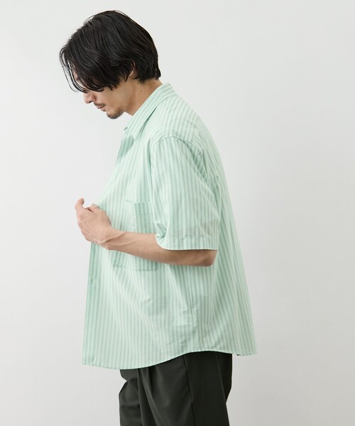 GOOD PEOPLE GOOD STITCHING GOOD PRODUCT(グッドピープルグッドスティッチンググッドプロダクト)の「【GOOD PEOPLE GOOD STITCHING GOOD PRODUCT/グッドピープルグッドスティッチンググッドプロダクト】Double Pocket Half Sleeve Shirt(シャツ/ブラウス・メンズ・ブラウン/ミント・S/M/L)」の17枚目の写真
