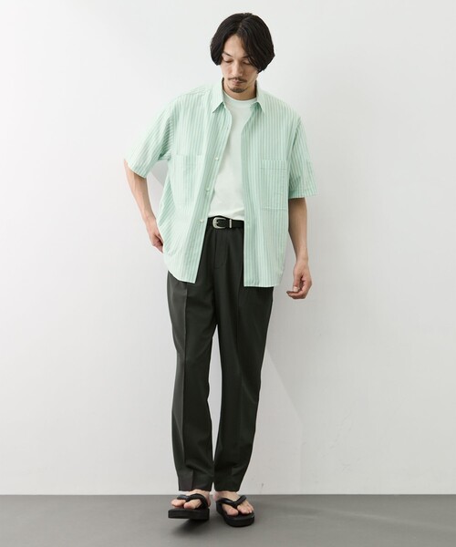 GOOD PEOPLE GOOD STITCHING GOOD PRODUCT(グッドピープルグッドスティッチンググッドプロダクト)の「【GOOD PEOPLE GOOD STITCHING GOOD PRODUCT/グッドピープルグッドスティッチンググッドプロダクト】Double Pocket Half Sleeve Shirt(シャツ/ブラウス・メンズ・ブラウン/ミント・S/M/L)」の20枚目の写真