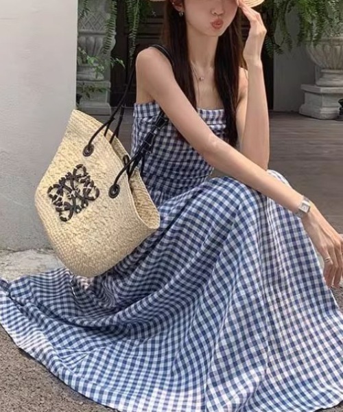 CHUL(チュル)の「ギンガムチェックキャミワンピース(ワンピース・レディース・ブルー・X-LARGE/LARGE/MEDIUM/SMALL)」の5枚目の写真